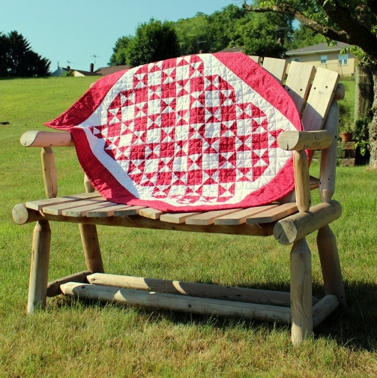 Red and White Quilt Baby Girl or Baby Boy or Lap Quilt