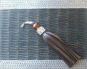 Large leather fringe tassel