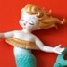 Mid Century Lefton Hawaiian Hula Mermaid Wall Plaque Figurine
