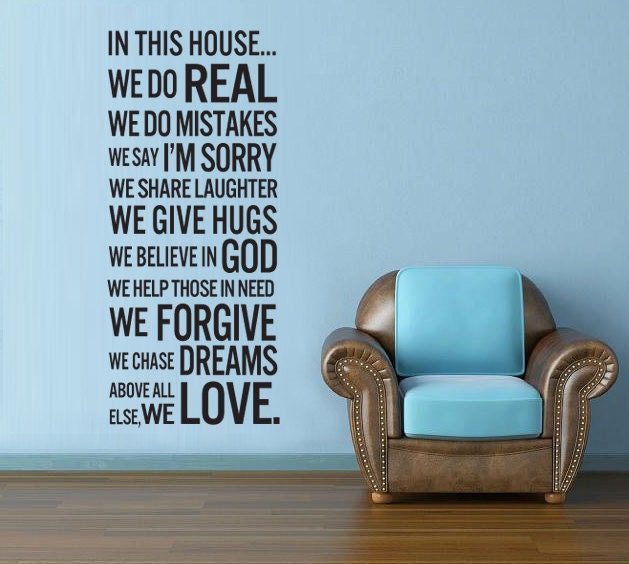 Vinyl Wall Decal Wall Sticker Words  - House Rules Quote - In this house we do - 29