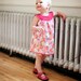 Mod Dress / Vintage Fabric /  Red and Pink Floral, Poppies /  'Rosie' newborn - 3T