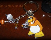 Club Penguin Disney Pin Re-purposed into Keychain