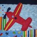 Baby Boy Crib or Toddler Blanket Quilt - Blue, Red, Green - Airplane, Truck, Boat
