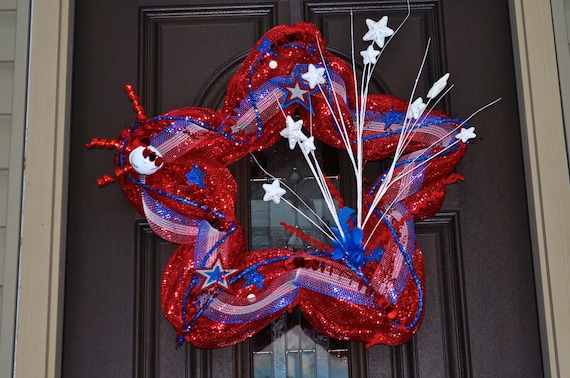 Fourth of July Wreath, 4th of July, 4th of July Decor, Wreath, Holiday Wreath, Star, Star Wreath, Patriotic Wreath, Patriotic