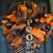 Halloween Wreath, Spider Wreath, Deco Mesh Wreath, Halloween, Spider, Pearl Wreath, Orange Wreath