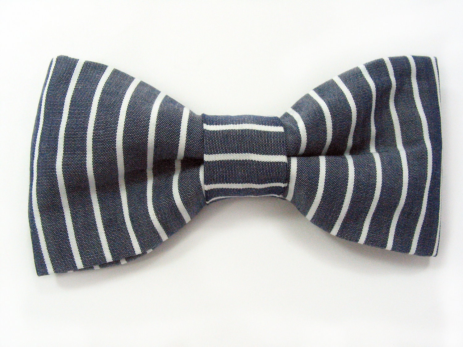 Preppy white blue striped bowtie - Baby, toddler boys tie Kids Clip-On Bow Tie