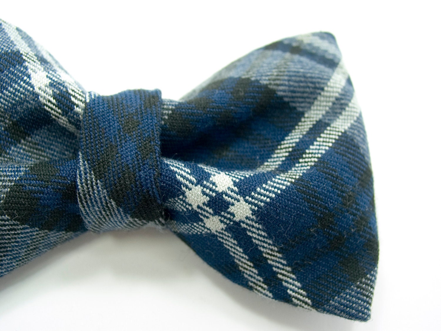 Mens Bow Tie Preppy plaid blue bowtie Mens tie