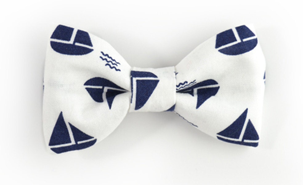 white sailboats bowtie - Baby, toddler boys tie Kids Clip-On Bow Tie