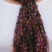Knit Scarf, Trellis Ladder Ribbon Scarf. Vegas. Pink. Orange. Purples. Black. Metallic