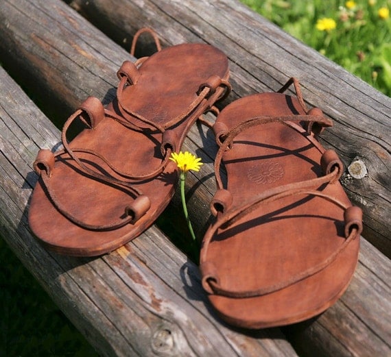 Jesus Leather Sandals Brown by Hippiestyle on Etsy
