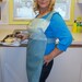 Blue Striped and teal blue Full Apron S/M