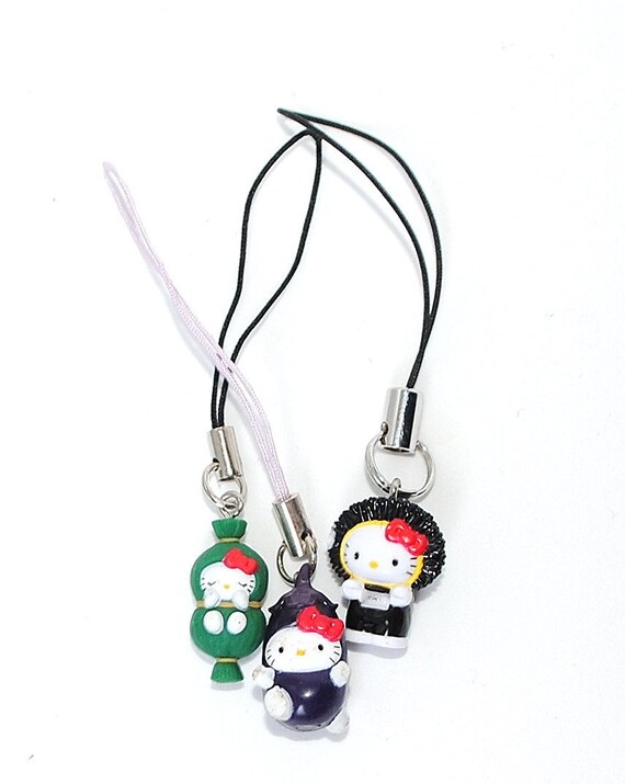 Buy cell phone charms - Sushi Kitty Cell Phone Charm Set