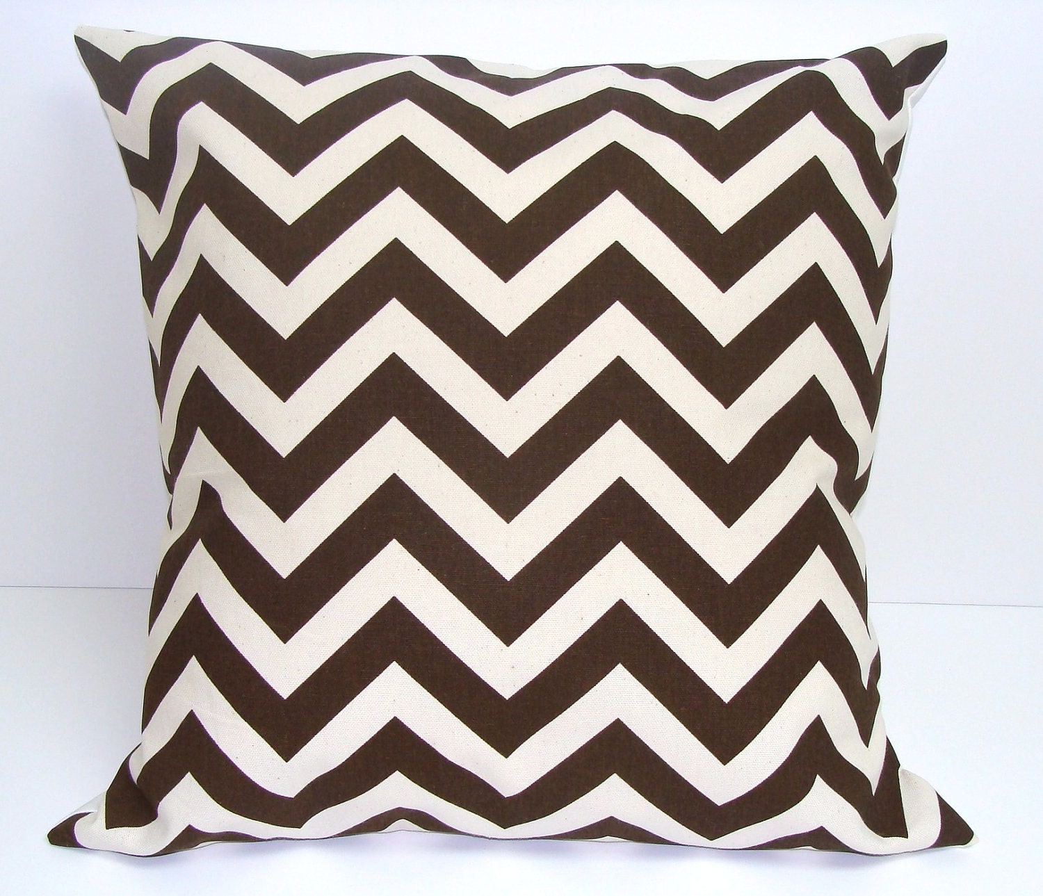 PILLOW SALE.BROWN Chevron Pillow.16x16 inch.Decorator Pillow Cover.Printed Fabric Front and Back.Housewares.Home Decor