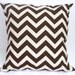 PILLOW.Brown and Natural Chevron.20x20 inch.Decorator Pillow Cover.Printed Fabric Front and Back.ZigZag.Missoni.Chocolate Brown