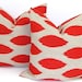 Red Brown Red Pillow Cover.Ikat.16x16 inch.Printed Fabric Front and Back.Housewares.Home Decor