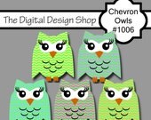 Chevron Owl Clip Art For Personal & Commercial Use (Buy 2 get 1 free)
