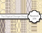 Digital Scrapbook Paper For Personal & Commercial Use - 154 Neutrals (Buy 2 get 1 free)