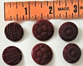 Vintage red buttons - 6 pc