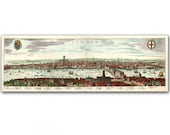 City Landscape of London Town, set of two vintage illustrations, printed on parchment paper - DejaVuPrintStore