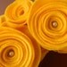 Spring Wreath - Summer Wreath - Bright Felt Flower Wreath in Gold with Pearls in the Large Flowers