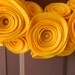 Spring Wreath - Summer Wreath - Bright Felt Flower Wreath in Gold with Pearls in the Large Flowers