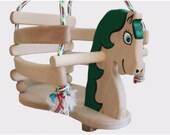 Wooden handmade swings Green