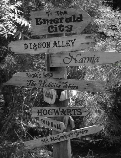 Vinyl Signs for outdoor Fantasy directions Sign ON SALE TILL 4/30