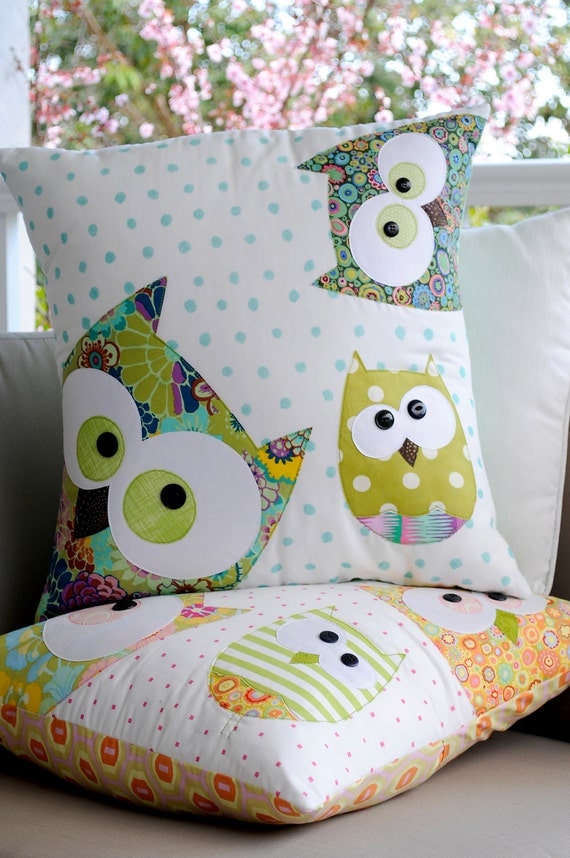 A Family of Owls Applique Cushion Pattern