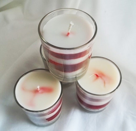 Shot Glass Candle Peppermint and Vanilla by CelestialEssentials