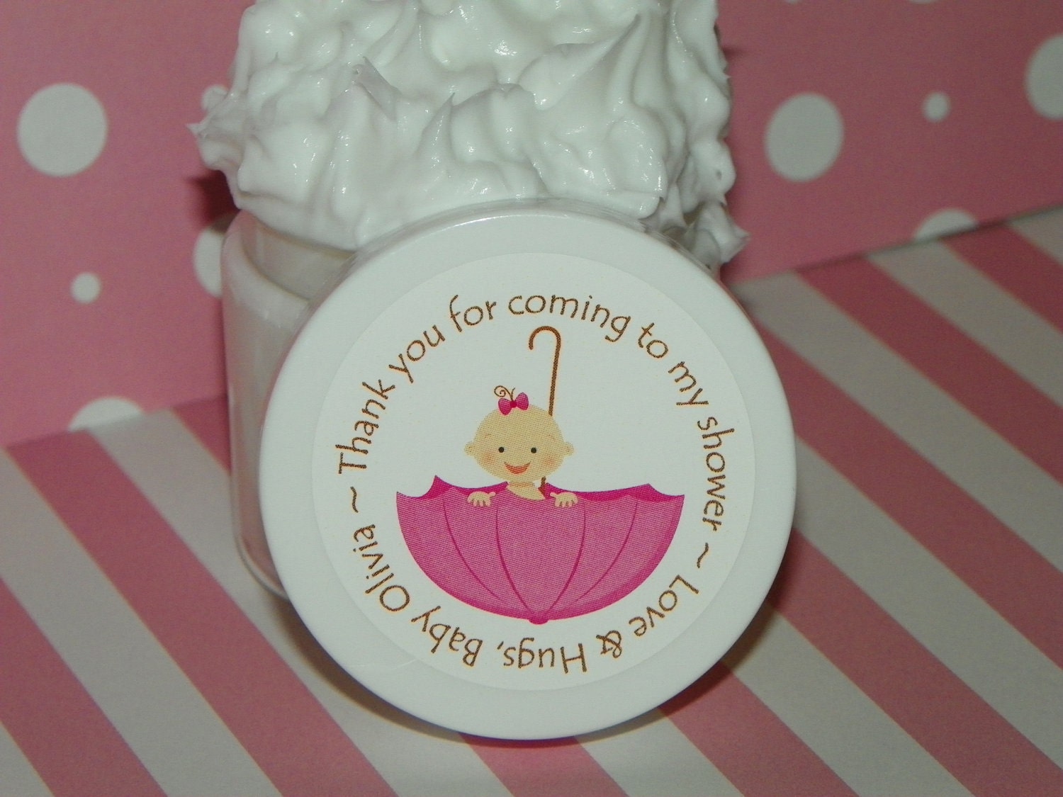 Custom Listing for Marianne - 80 Baby Shower Favors (Pink Umbrella)
