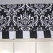 Black Damask Striped Straight Valance