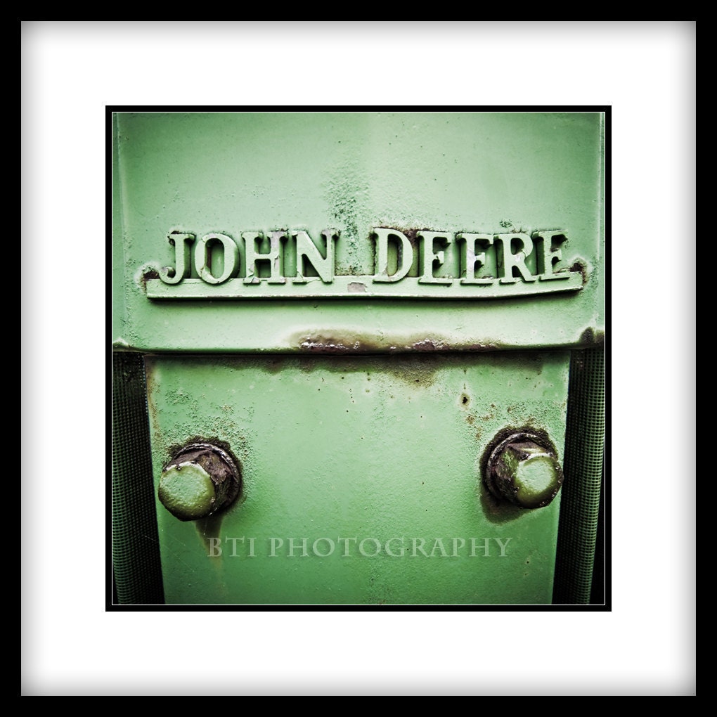 Old Abandoned Green John Deere Tractor, 8x8 inch Photograph
