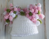 Baby Girl Hat Newborn Baby Girl / Boy Crochet Pom Pom Hat FREE SHIPPING 0 3 6 months