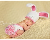 Baby Girl Bunny Hat MUST SEE  Too Cute Newborn Baby Boy or Girl Crochet  Bunny Hat/Diaper Cover More Colors  FREE  Shipping Easter Set
