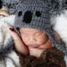 RESREVED for Bobbie 3- 6 months Baby Crochet Koala Hat With Ear Flaps FREE SHIPPING