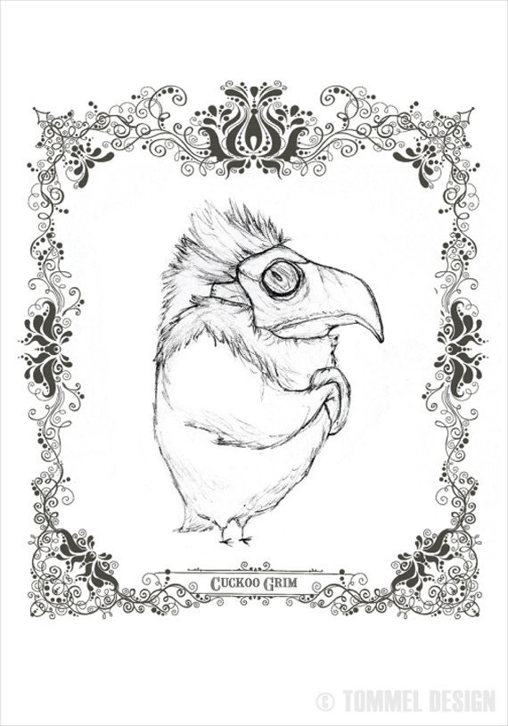 CUCKOO GRIM - character concept fine art print 3.5x5