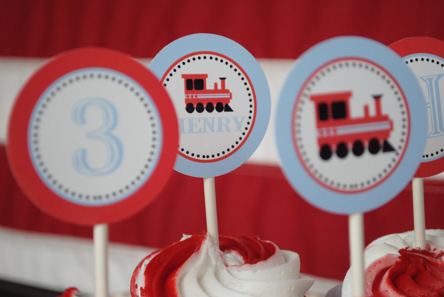 Train Party Printable Cupcake Topper