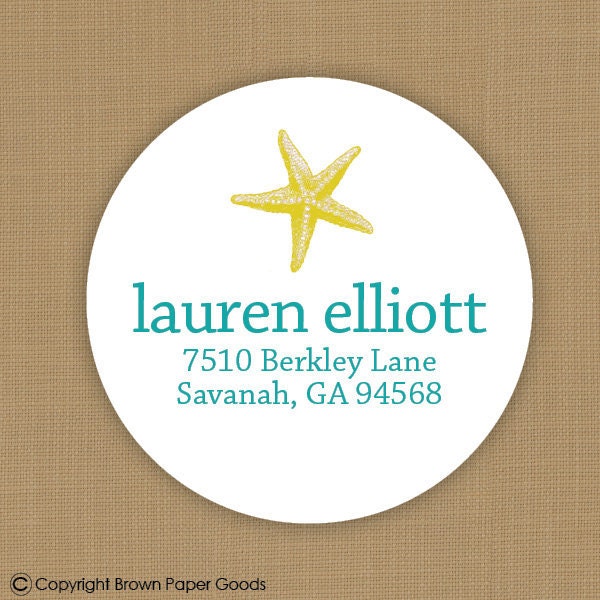 Custom return address labels- starfish
