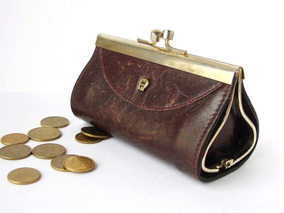 Items similar to Etienne Aigner vintage coin purse in burgundy on Etsy