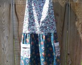 Womens, Apron, Full, Teal Blue, Two Pockets, OFG Team, Sale