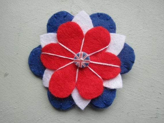 Union Jack Flower Brooch