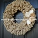 Shabby Chic Burlap Bubble Wreath, Burlap Wreath,25x25, Burlap Ribbon Wreath, Tan Burlap Wreath, Year Round Wreath,