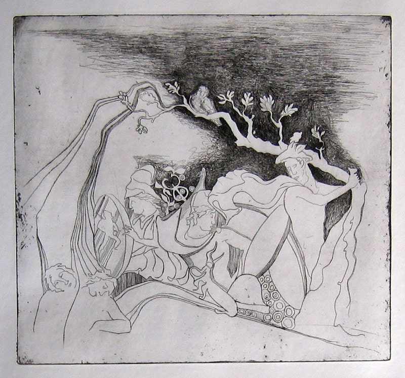 Composition after a roman medal - Original -  Free Shipping