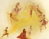 Original Dancing Movement Painting - Ballet, Movement - Acrylic on canvas -