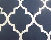 Pillow Covers 16x16 inch--(Set of 2) Quatrefoil Navy/Cream