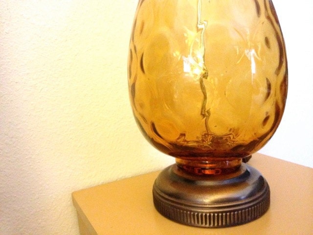 yellow glass lamp retro