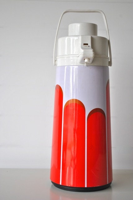 Retro red orange coffee carafe tangerine