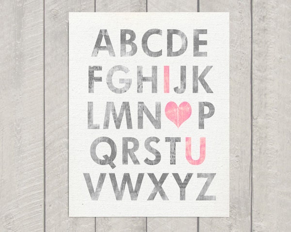 Nursery Alphabet Art Print - 11x14