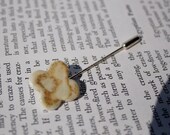 Honey gold ceramic and silver pin, stick or tie