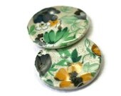 Yellow, black, buttons, chintz, porcelain